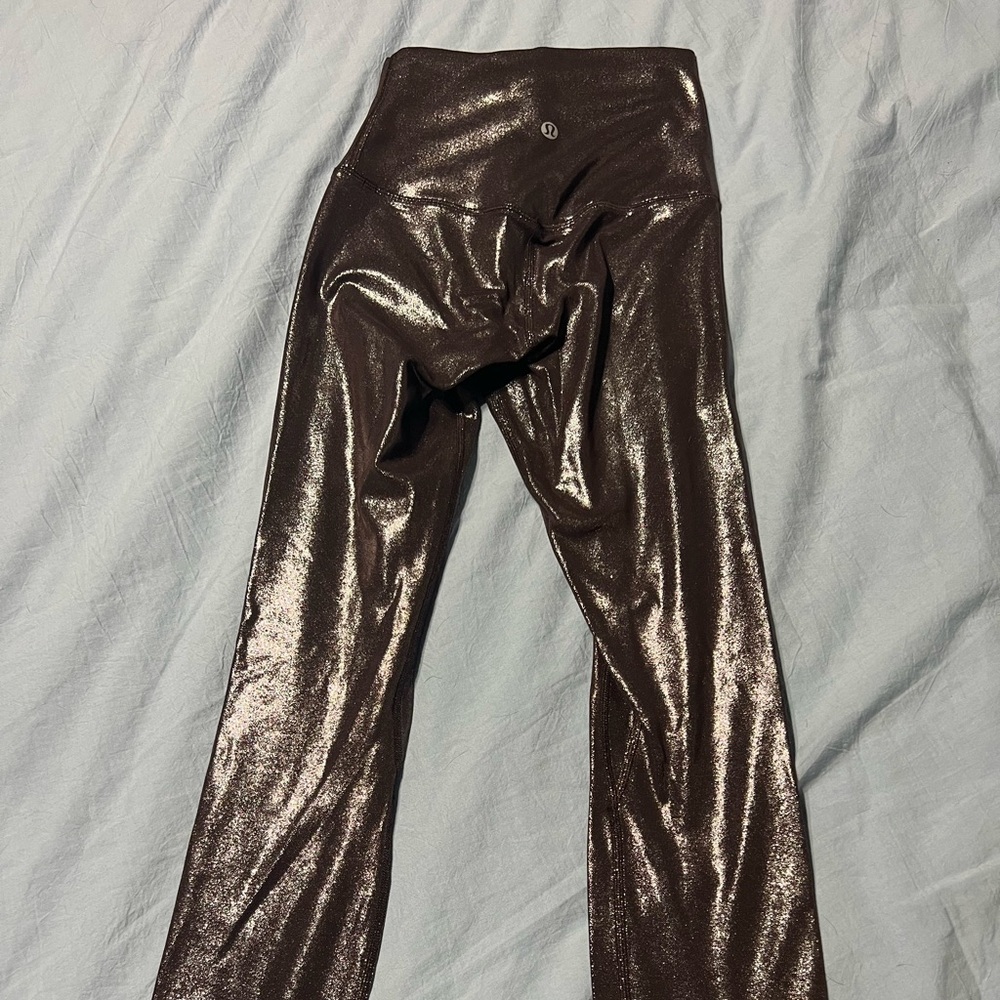 Lululemon bronze shiny align leggings